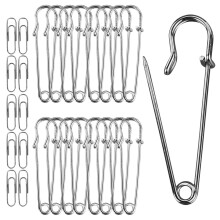 Large Safety Pins For Clothes 15pcs 2 Inch (50mm) Heavy Duty Nappy Pins Safety Lock For Jewelry Crafts Kilt Making Household Use?30 Pcs Mini Pins