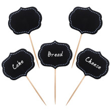 BLUE TOP 50 Pieces Cupcake Picks Blank Toothpick Flags Cake Toppers Cheese Markers Buffet Labels for Charcuterie Board Food Tags Toothpick Signs for