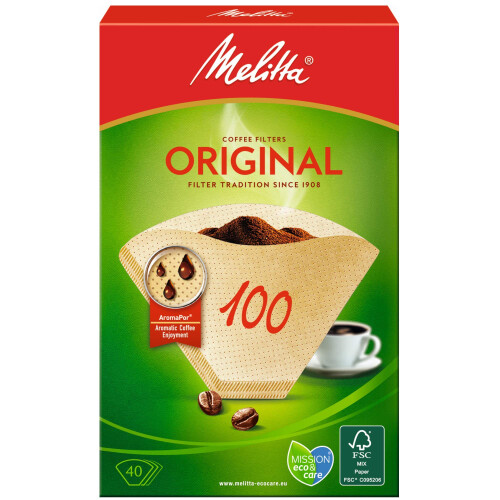 Melitta Melitta 100/40 Paper Filters, Natural Brown