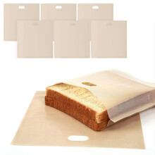 HUSAIHU Toaster Bags, 6 Pack Toaster Bags Reusable Nonstick Toasted Sandwich Bags BPA Free Toastie Bags for Toaster Microwave Grill, Easy to Open and