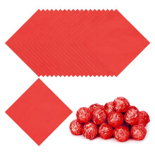 PATIKIL Foil Candy Wrappers 4x4 Inch, 100 Pcs Square Glossy Aluminium Foil Candy Wrapping Paper for DIY Chocolate Candies Packaging Decoration, Red