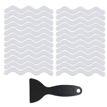 XINGSUI 24Pcs Non-Slip Stickers,Non-Slip Bathroom Stickers,Transparent Anti Slip Grip Stickers,With Scraper,for bathrooms, kitchens, stairs and other