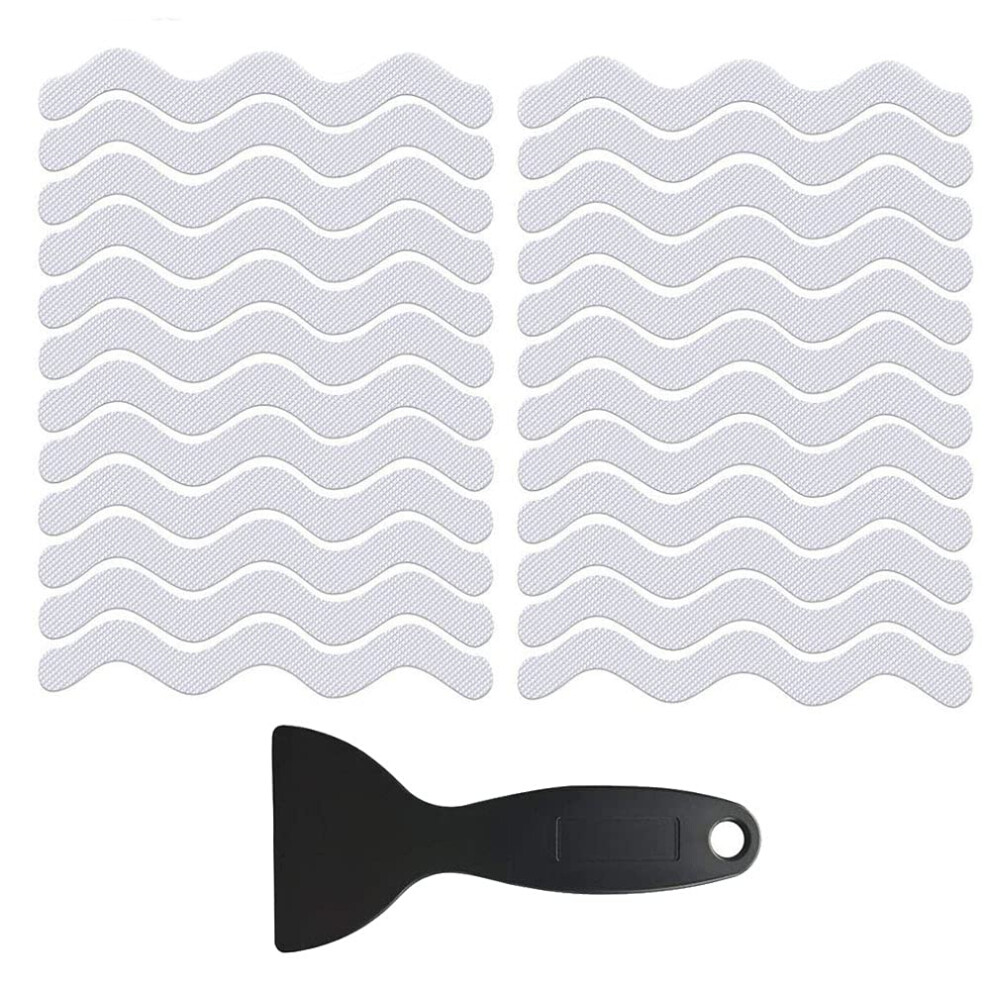Xingsui 24Pcs Non-Slip Stickers,Non-Slip Bathroom Stickers,Transparent Anti Slip Grip Stickers,With Scraper,For Bathrooms, Kitchens, Stairs And Other 5051225412777