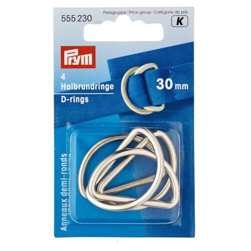 Prym Prym PRYM_555230-1 30 mm D Rings, Silver