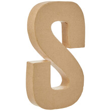 Create Crafts 26618 Creativ 20.5 cm 1-Piece Papier Mache Letter S, Beige