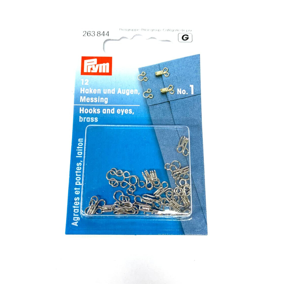 Prym Prym_263844-1 Hooks And Eyes Brass 1 Silver Col