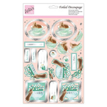 Anita's A4 Tea Cup Bunny Foiled Decoupage Sheet, Accessories Supplies For Craft, Paper Craft, Scrapbooking, Card Making, Origami, Ideal for Adult