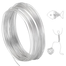 PH PandaHall 20 Gauge 32.8ft Aluminum Craft Wire, 0.8mm Silver Modelling Wire Jewellery Wire for Crafts Hairbands DIY Jewellery Making Sculpting Bike