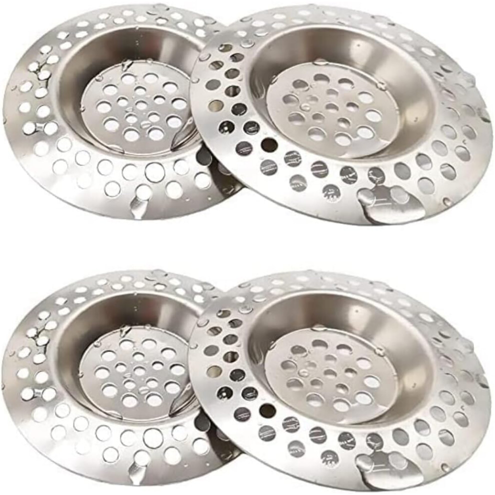 Juliyeh (4 Pcs) 70Mm Stainless Steel Kitchen Sink Strainer Plug Sink Sieve Sink Hole Strainer Drain Protector For Bathroom And Kitchen, Hair Catcher 5051225411213