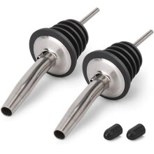 BALTRE 2Pcs Bottle Pourers for Spirits, Speed Wine Pourer, Olive Oil pourer,Stainless Steel Pourers, Suitable for About 3/4 Bottle Mouth, with Sealed
