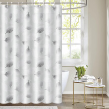 BANLMEYD Shower Curtain, Premium PEVA Mould Resistant Waterproof Shower Curtain with Rustproof Grommets and 12 Hooks for Wet Rooms, Shower, Bath(Black