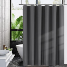 SHENGRUI Shower Curtain for Bathroom - Mould and Mildew Resistant - Grey, 180 x 180 cm (71 x 71 Inch) | Water Repellent Fabric | 100% Polyester,