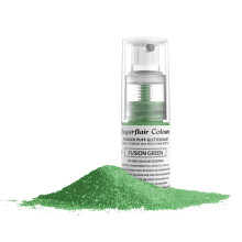 Sugarflair Fusion Green Edible Glitter Dust Spray (Non-Aerosol) - Add a Shimmering Lustre Sparkle to Cakes, Cupcakes, Chocolate, Baking, Desserts, Ice