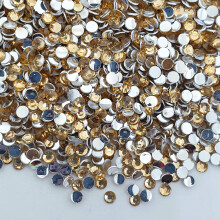 MajorCrafts 3000pcs 3mm ss12 Flat Back Round 14 Facets Resin Rhinestones Embellishment Gems (Peach Champagne C05)