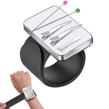 Jidyllic Magnetic Wrist Sewing,Magnetic Pin Cushion Wrist Portable Arm Pin Cushion Magnetic Pincushion with Silicone Wristband for Sewing Braiding