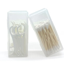 SwirlColor Cotton Bud Holder for Travel, 2 Pcs Portable Small Cotton Swab Holder Transparent Plastic Cotton Swab Mini Box for Storing Cotton Balls