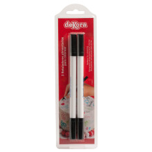 Dekora - Double Sided Edible Pen with Food Coloring for Cupcakes, Fondant or Edible Paper Decorations - Black