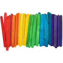 a2bsales 50/100/200/500 Coloured Wooden Lollipop Ice Lolly Sticks Kids Arts Craft Models - Pack Size: 100