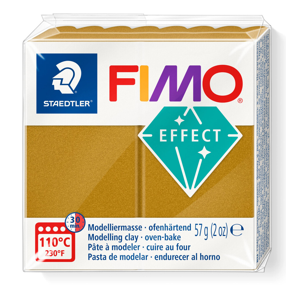 Staedtler 8010-11 Fimo Effect Oven-Hardening Polymer Modelling Clay - Metallic (57G) Gold