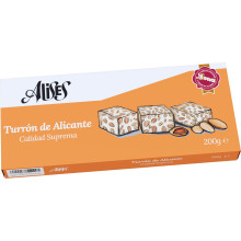 Alises Turr?n de Alicante - Almonds and Honey - Supreme Quality - 100% Natural - Gluten Free, Lactose Free - Spanish Nougat 200g (Hard)