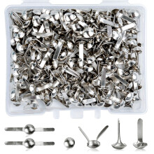 200 Pcs Split Pins, Metal Paper Fasteners Mini Brads, 4.5mm x 8mm Round Scrapbooking Brads Split Pins with Storage Box for Paper Craft DIY Stamping