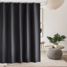 Black Shower Curtain, 180 x 180 cm (71 x 71 Inch), Mould Proof and Mildew Resistant Extra Long Shower Curtain Liner, Mould Resistant PEVA Bathroom