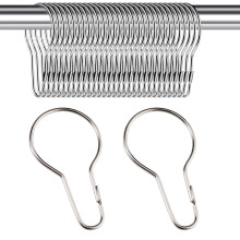 30PCS Shower Curtain Rings, Curtain Hangers Hanging Shower Clips,Stainless Steel Metal Rust Proof Decorative Hooks Loop for Bedroom Bathroom Kitchen