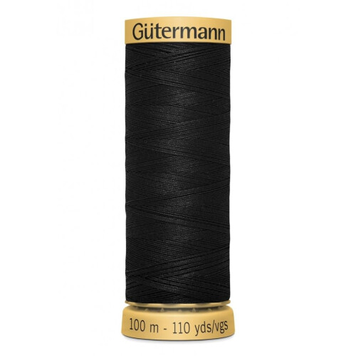 Gutermann Natural Cotton Sewing Thread 100m Black 5201 - Each