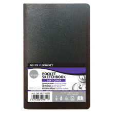 Daler-Rowney Simply Sketchbook, Medium Grain, 100 gsm, 65lb, Soft cover, Pocket - Pocket, Soft White, 24 Sheets