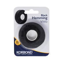 KORBOND Black Hemming Web 20m x 2cm - Iron On Hem Tape NO Sewing Required, Adhesive Fabric Tape, Webbing Tape, Hemming Tape: Bonding Fabric, Fabric