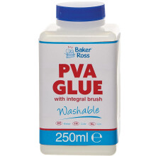 Baker Ross FN284 PVA Glue with Integral Brush - Pack of 1, Spreadable Glue for Arts and Crafts