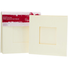 Papermania 300 gsm Square Tri Fold Window Aperture Card Blanks and Envelopes, Pack of 10, Cream