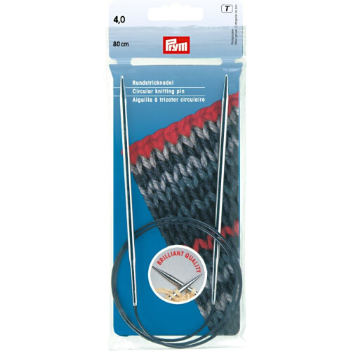 Prym Circular Knitting pins Brass 80 cm 4.00 mm Silver col