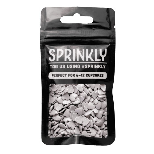 SPRINKLY - Glimmer Hearts - Silver - 25g