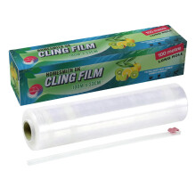 HOMESmith Cling Film Food Wrap with Slide Cutter, 100m x 33cm ? Catering-Grade Plastic Food Wrap, BPA-Free, Keeps Food Fresher, Freezer & Microwave