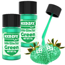 Green Edible Glitter Paint - Liquid Food Colouring Edible Glitter for Cakes, Food Grade Metallic Edible Paint for Cake Decorating, Macaron, Candy,