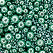A Pinch Of - Bigger - Pearls Mix - High Shine Green Cake Topper Sprinkles - 70g Edible Shimmer Ball Cupcake Decorations - Weddings, Christenings &
