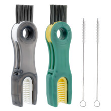2 Pcs 3-in-1 Cup Lid Crevice Cleaning Brush, 3 in 1 U Shaped Bottle Brush Set, Multifunctional Portable Bottle Lid Cleaner Brushes for Cups and Lids,