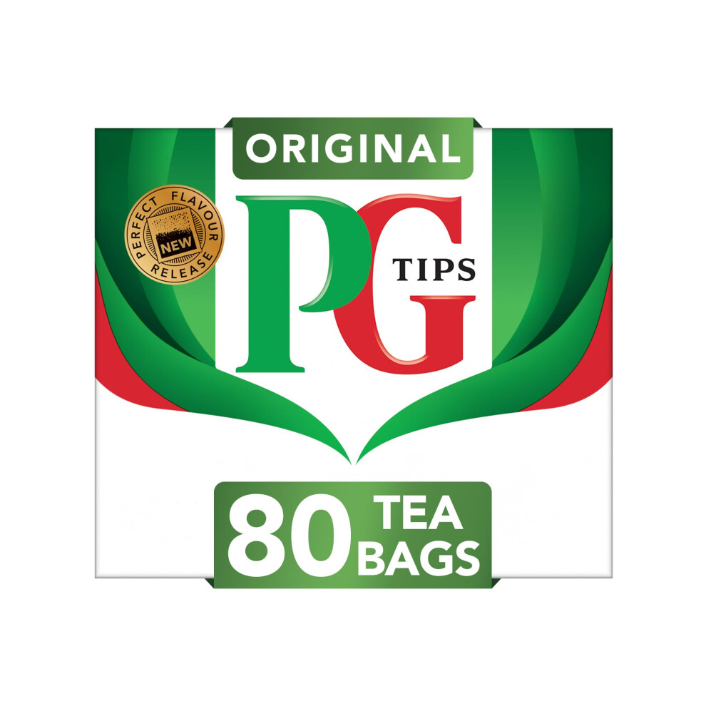 Pg Tips Original | Tea Bags | Refreshing, Flavourful & Full-Bodied | Perfect Flavour Release | 80 Plant Based Biodegradable Teabags Black
