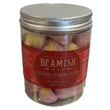 Beamish Branded - Natural Rhubarb and Custard Candy Jar, 200g - Traditional Rhubarb and Custard Sweets