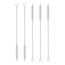 sourcing map Straw Cleaner Brush Set, 8 Inch Length 304 Stainless Steel and Nylon Bristles for Water Bottle Silicone Straw Sippy Cup Pipes, White