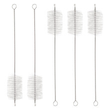 sourcing map Straw Cleaner Brush Set, 8 Inch Length 304 Stainless Steel and Nylon Bristles for Water Bottle Silicone Straw Sippy Cup Pipes, White
