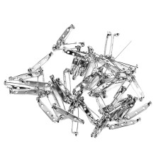 PANYTOW 50 Pcs Silver Tone Brooch, Pin Back Clasp Brooch Pins Findings with 3 Holes for Badge Insignia, Citation Bars, Making Corsage, Name Tags, Toy