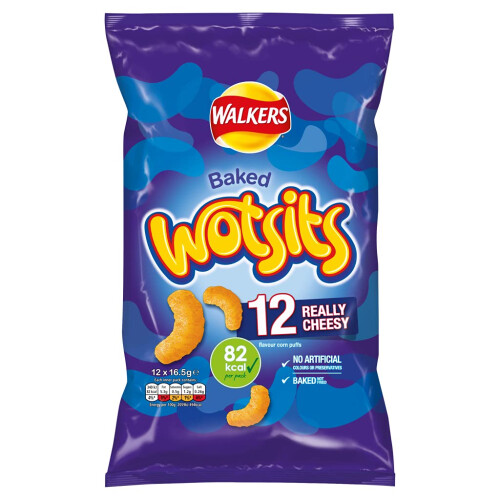 Walkers Walkers Wotsits Really Cheesy Multipack Snacks Crisps 12x16.5g