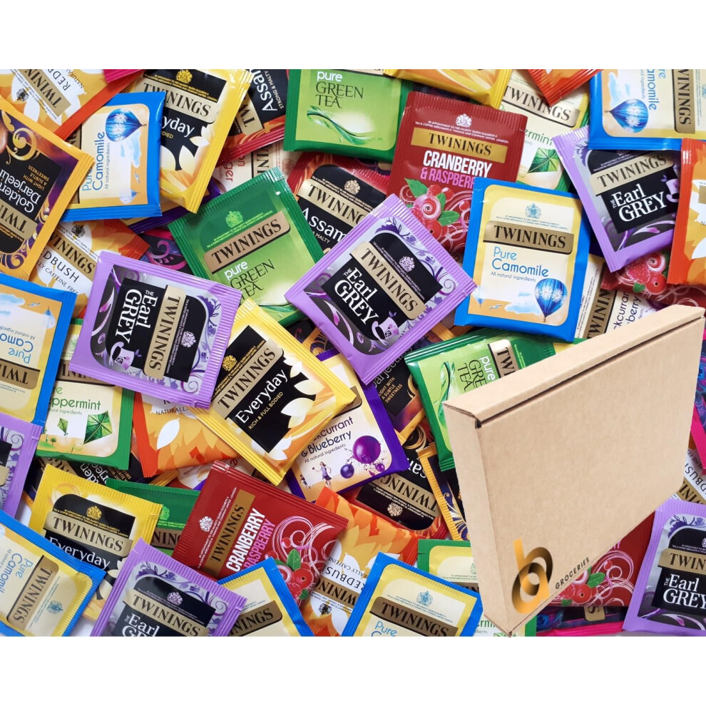 Twinings Tea Bags Individual Enveloped Tagged Classic And Flavoured Selections (15 Tea Envelopes)