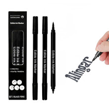 3Pcs Black Food Colouring Markers, lcing Pens Double Tips Edible Pens for Cake Decorating,Food Drawing Tool, lcing Pens for Decorating Cookies,