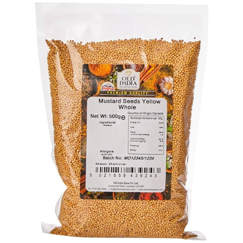 Old India Mustard Seeds Yellow Whole 500g