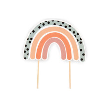 Anniversary House Rainbow Cake Topper 14 x 9.5 CM, Birthday Cake Decorations, Neutral Colour Toppers, Sturdy Paper, Rainbow Decorations, J151