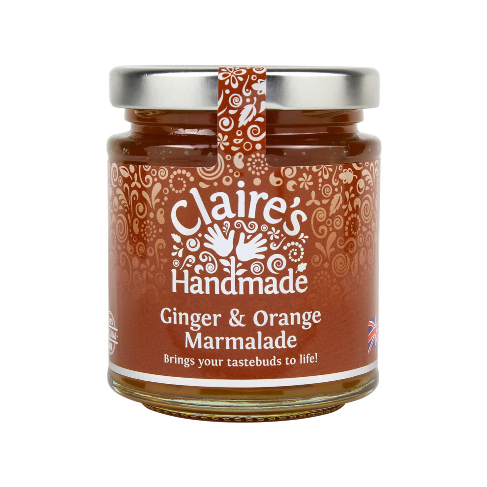 Claire's Handmade - Ginger And Marmalade (227G) - Traditionally Made Bright, Tangy & Uplifting Breakfast Treat, Suitable For Vegetarian, Vegan Orange