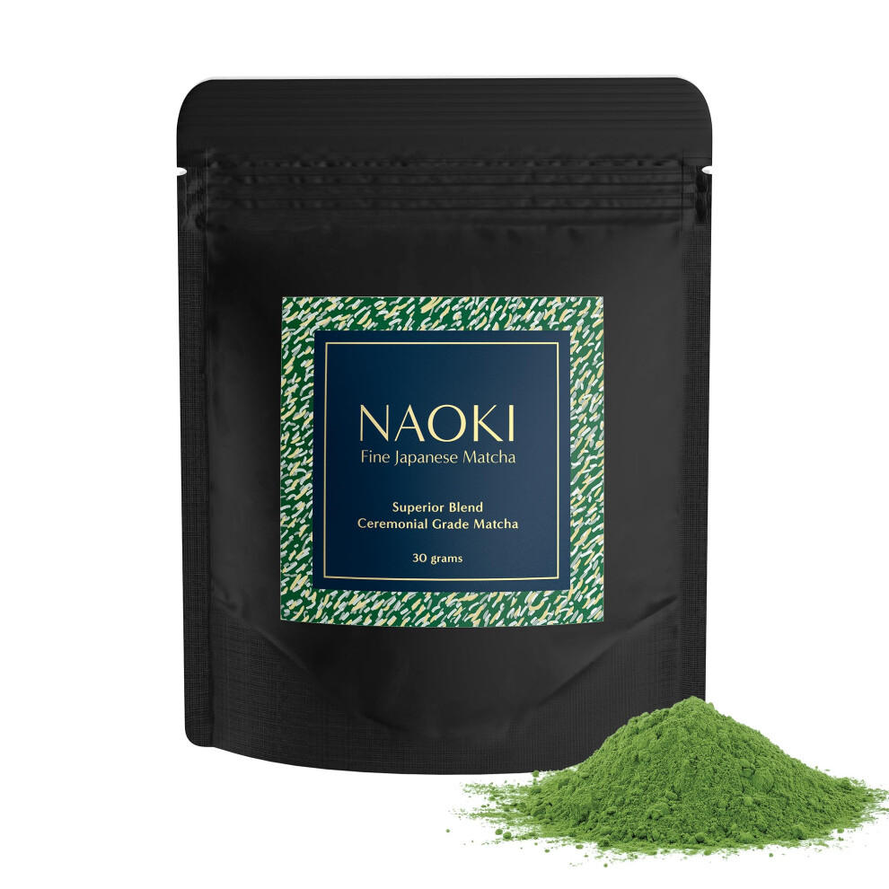 Naoki Matcha (Superior Ceremonial Blend, 30G) - Authentic Japanese Matcha Tea Powder Ceremonial Grade From Uji, Kyoto Green